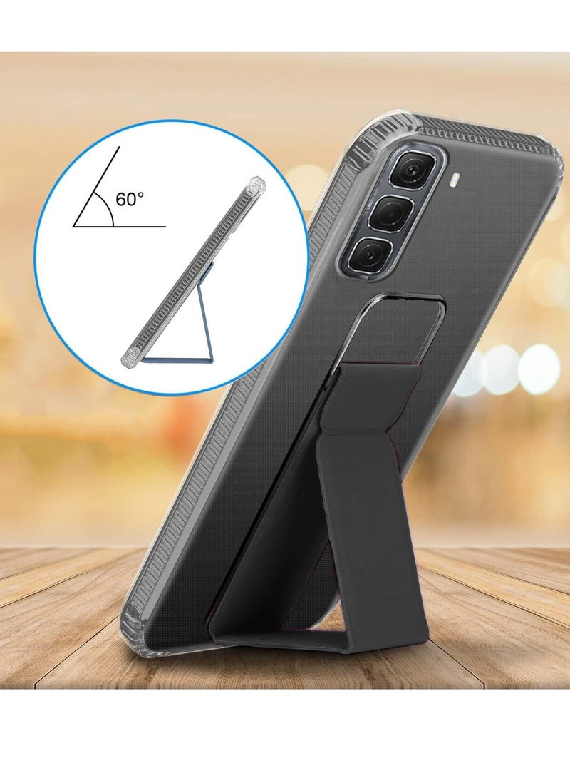 Wtech Infinix Hot 50 4G 2024 TPU Hand Grip Air Pillow Case Cover - Clear/Black - Image 3