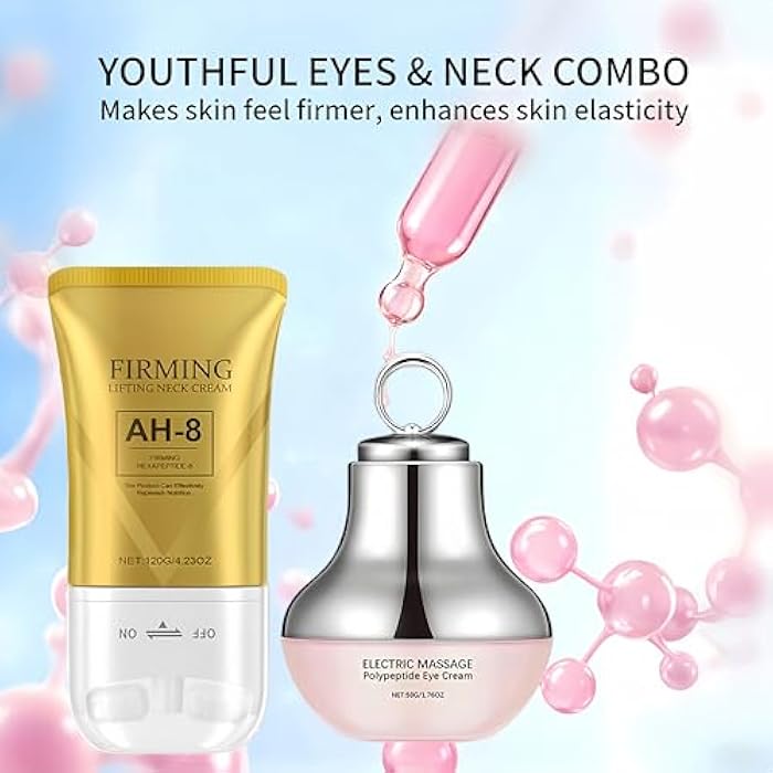 Sleek Neck & Eye Cream Firming Skin Care, Anti-Aging Eye Moisturizer, Smooth of Fine Lines, Skin Moisturizer, Visibly Reduces Neck Wrinkles and Eye Sagging Deep Moisturizing Skincare - Image 3