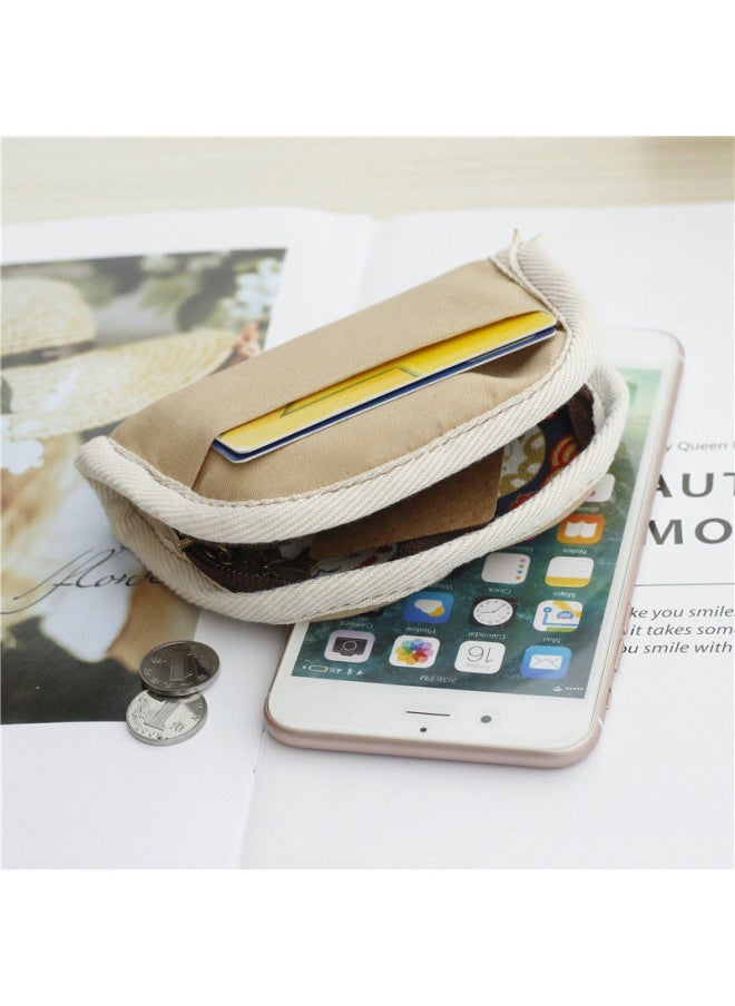 Generic - Cute Women's Shell Shaped Mini Cloth Wallet Japanese Style Coin Storage Bag Style Coin Purse Fabric Wallet For Girls-Color:Bread Dog-Japanese Square Bag - Image 1