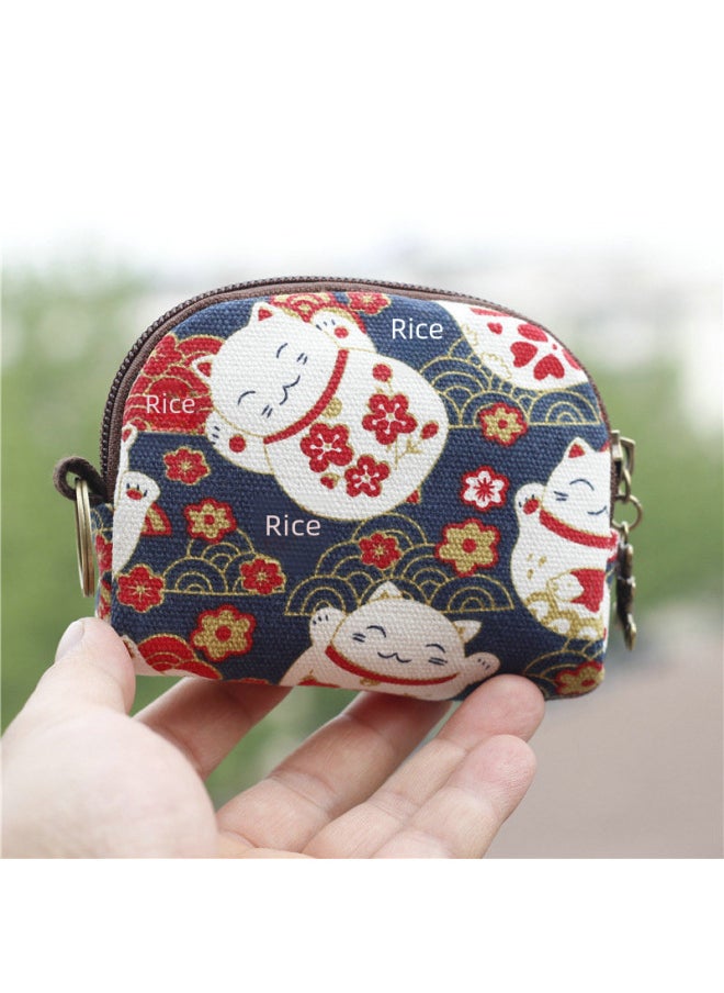 Generic - Cute Women's Shell Shaped Mini Cloth Wallet Japanese Style Coin Storage Bag Style Coin Purse Fabric Wallet For Girls-Color:Bread Dog-Japanese Square Bag - Image 1