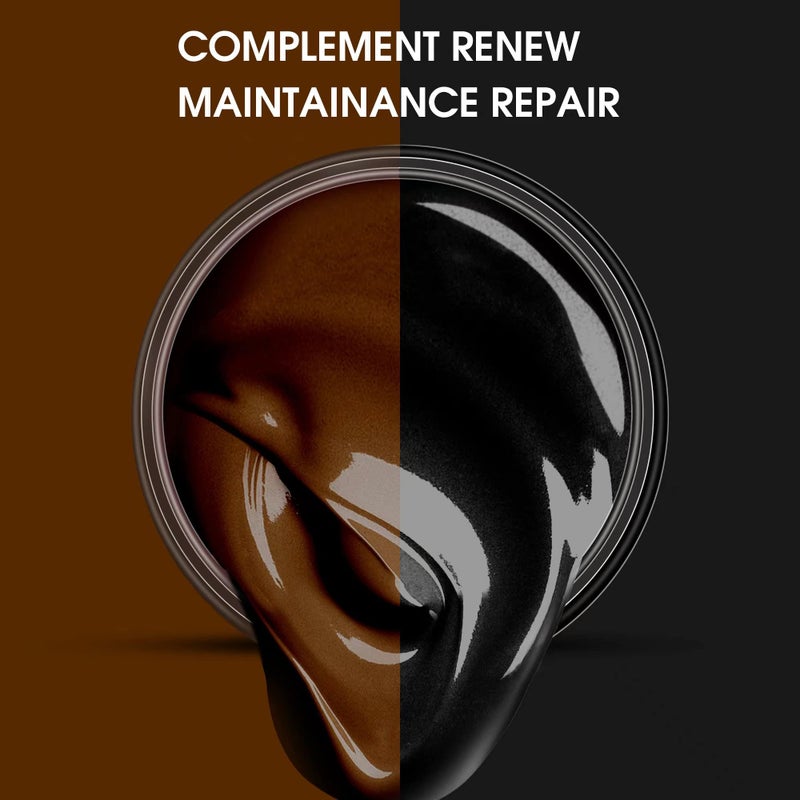 Alloda طقم تلميع الأحذية الأسود والبني المتوسط من ألودا، طقم تلميع الأحذية الجلدية والأحذية، فرشاة تنظيف إسفنجية عالية الكثافة، منشفة تلميع (أسود + بني متوسط)  - Image 3