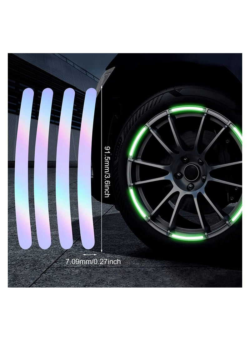 SYOSI Reflective Car Wheel Rim Stickers, 20pcs Night Safety Warning Car Stickers, Anti-Scratch Reflective Stickers Car Motorcycle Wheel Safety Decorative Car Decals Universal for Car Vehicle Truck - Image 3