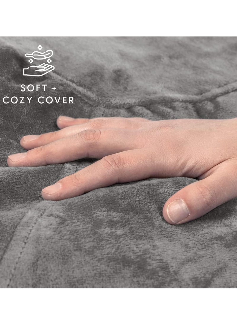 Comfy كيس حبوب الفاصولياء المخملي الرمادي الكلاسيكي المريح للبالغين مع حشوة من الفاصولياء البكر 7  - Image 3