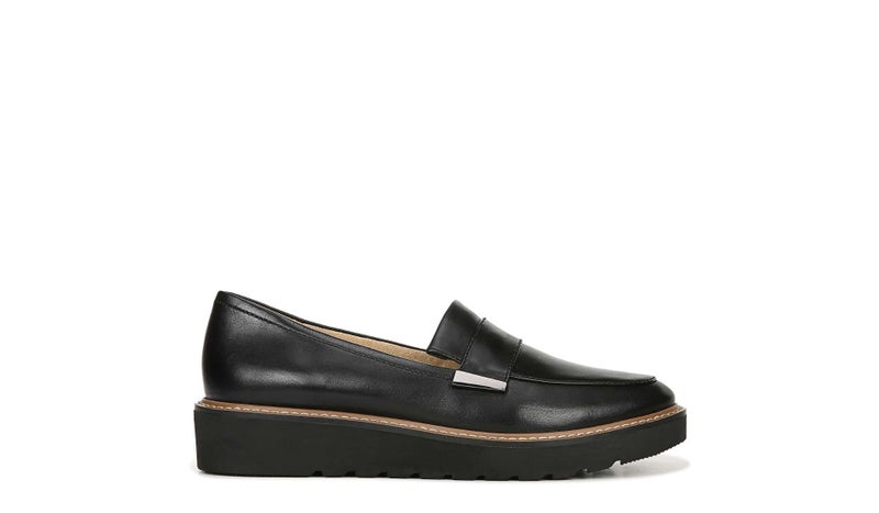 Naturalizer Womens Adaline Slip On Lightweight Platform Loafer ,Black Leather,5.5M - Image 5