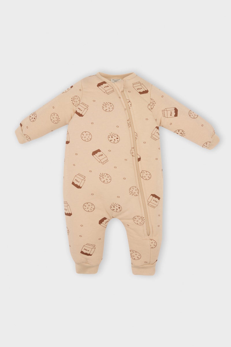 DeFacto Baby Boy Newborn 2,5 Tog Zippered Patterned Cotton Sleeping Jumpsuit  - Image 1