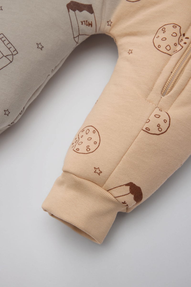 DeFacto Baby Boy Newborn 2,5 Tog Zippered Patterned Cotton Sleeping Jumpsuit  - Image 4
