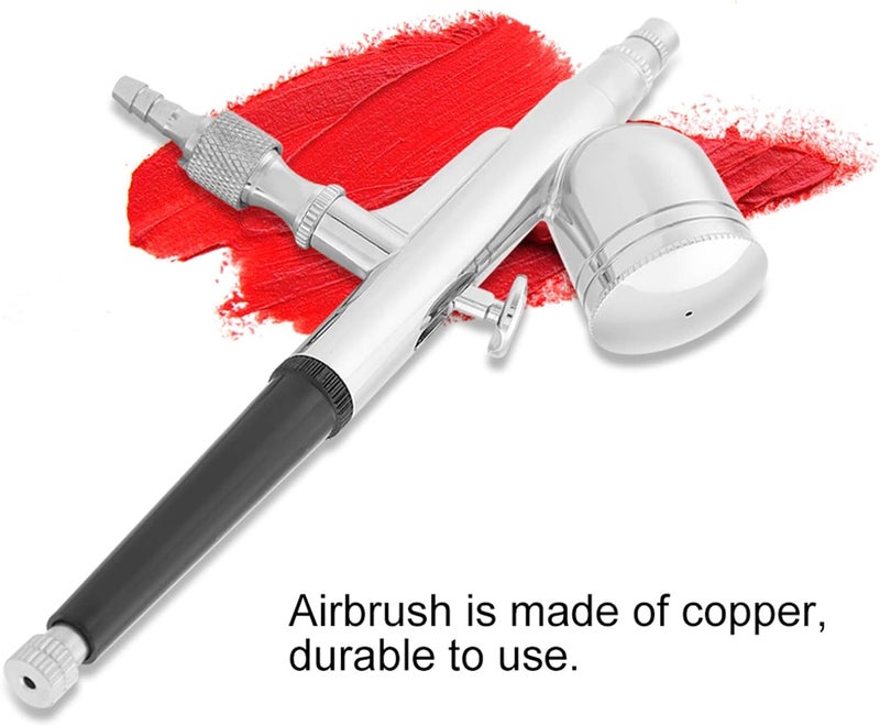 Pneumatic Makeup Airbrush Airbrush, Portable Airbrush Kit, Hand Feed Dual Action Airbrush for Makeup Cake Decoration Model Colouring Nail Art Tattoo (0.3mm) - Image 3