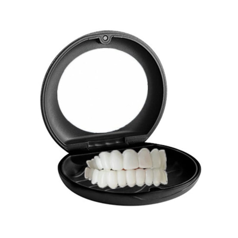SowSmile Silicone Gel Snap on Perfect Smile Upper Lower Teeth Tooth Braces White Products with Storage Box with Mirror Black Box - Image 2