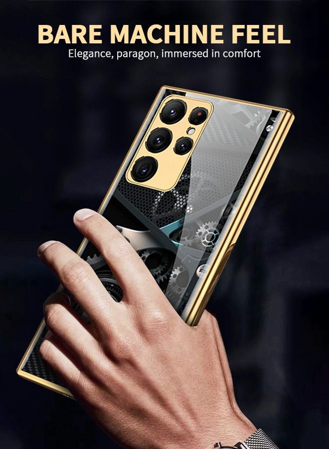 GROIC Samsung Galaxy S23 Ultra Phone Case, Galaxy S23 Ultra 6.8'' Phone Case Slim Tempered Glass Phone Cover, Fashion Plating PC Back Cover Case, Luxury Mechanic Drop Resistant Phone Shell  - Image 3