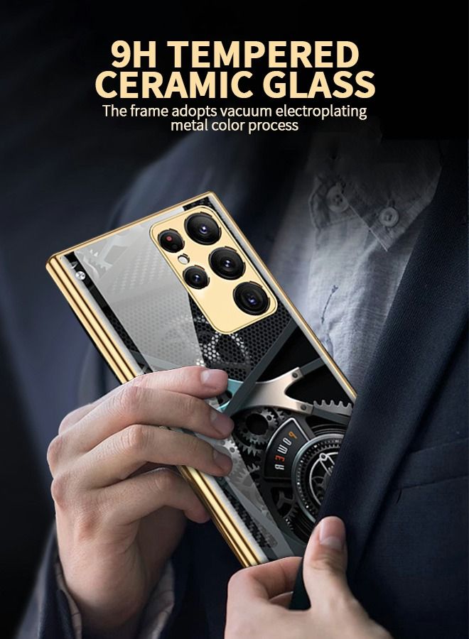GROIC Samsung Galaxy S23 Ultra Phone Case, Galaxy S23 Ultra 6.8'' Phone Case Slim Tempered Glass Phone Cover, Fashion Plating PC Back Cover Case, Luxury Mechanic Drop Resistant Phone Shell  - Image 5