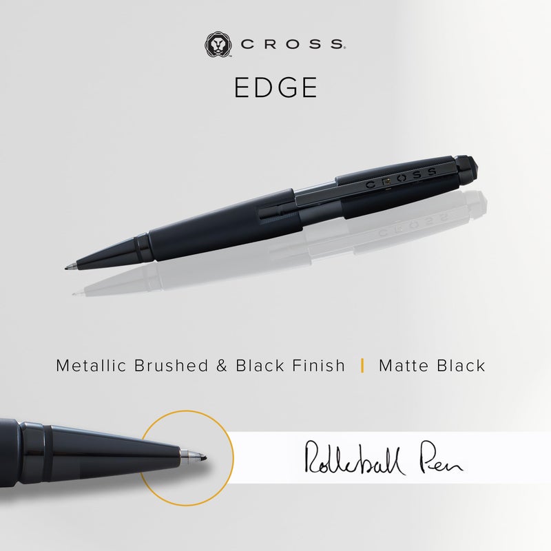 Cross Edge Matte Black Lacquer Gel Rollerball Pen - Image 2
