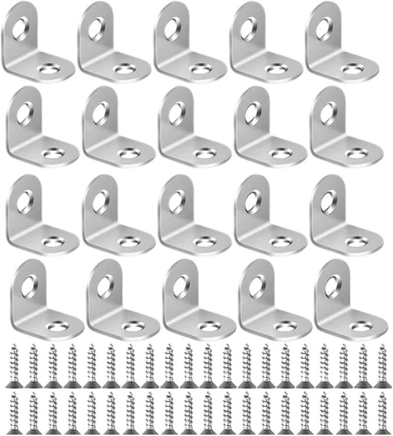 Stainless Steel 90 Degree Corner Brackets 50pcs With Screws 50Set 2x2cm - Image 2