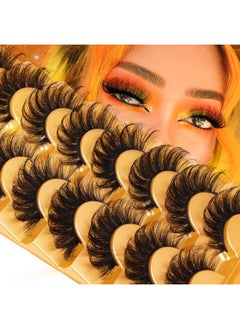Focipeysa False Lashes Fluffy Mink Eyelashes 18Mm Lashes Pack 8D Mink Curly Faux Mink Lashes Volume Dramatic Lashes 8 Pairs  - Image 1