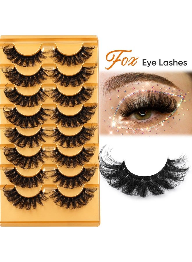 Focipeysa - False Lashes Fluffy Mink Eyelashes 18Mm Lashes Pack 8D Mink Curly Faux Mink Lashes Volume Dramatic Lashes 8 Pairs - Image 1