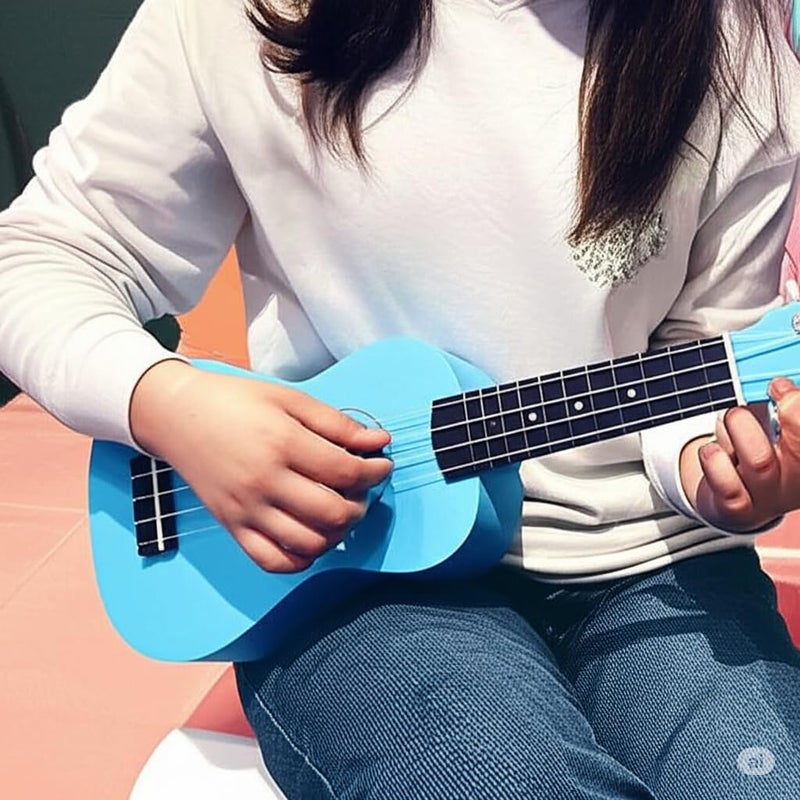 MegArya 21" Soprano Ukulele Starter Kit - Premium Mahogany Hawaiian Uke for Beginners, Kids & Adults - Blue - Image 5