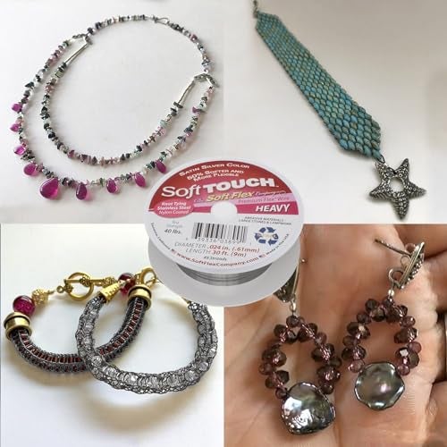 Soft Flex 49 Strand Stringing Wire - Flexible Braided - Heavy 0.24 Diameter - Jewelry Making Bead Wire - Satin Silver - Image 2