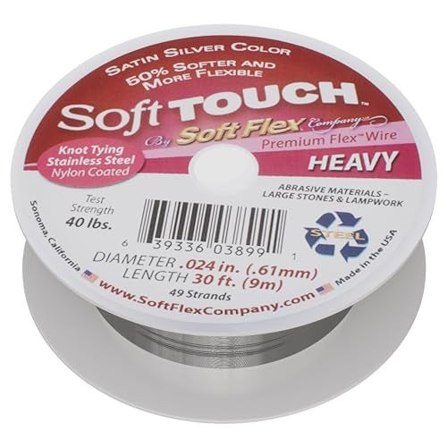 Soft Flex 49 Strand Stringing Wire - Flexible Braided - Heavy 0.24 Diameter - Jewelry Making Bead Wire - Satin Silver - Image 1