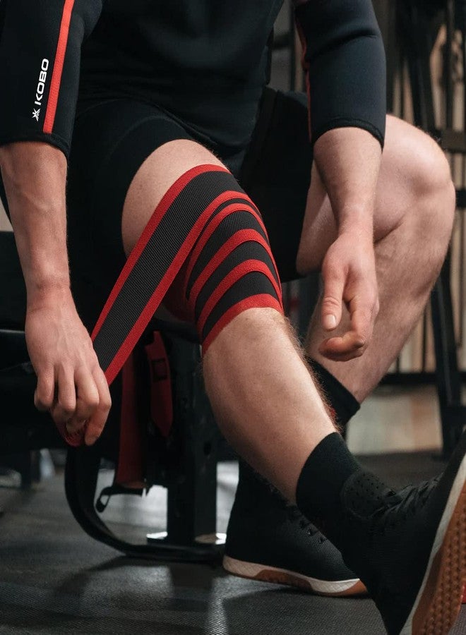 Kobo Competetion Power Lifting Knee Wraps with Wrist Support - Image 1