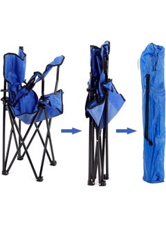 Cady One Foldable Camping Chair with Armrests and Cup Holder Fishing Chairs with Carrying Bag Lightweight Portable for the Beach Ideal for Trips and Travel (Colors May Vary)  - Image 4