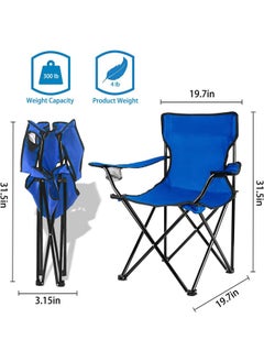 Cady One Foldable Camping Chair with Armrests and Cup Holder Fishing Chairs with Carrying Bag Lightweight Portable for the Beach Ideal for Trips and Travel (Colors May Vary)  - Image 2