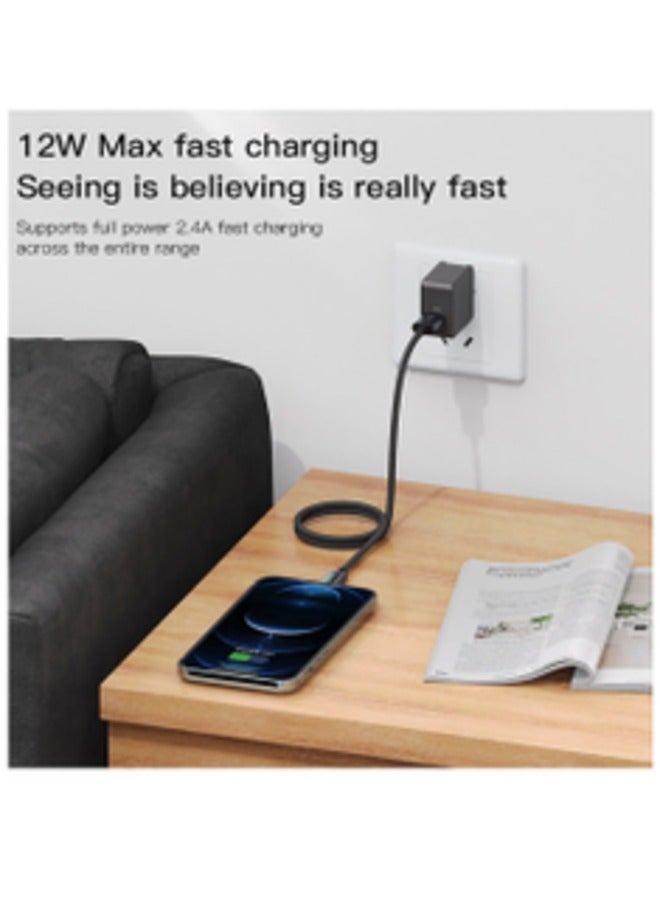 Yesido CA122L 1.2Meter LED Indicator Nylon Braided USB To Lightning Fast Charge Data Cable - Image 4