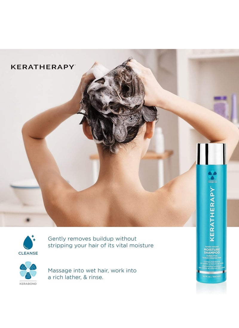 KERATHERAPY Keratherapy Keratin Infused Moisture Shampoo, 10.1 fl. oz., 300 ml - Anti Frizz Moisture Shampoo for Oily Scalp and Dry Ends - Kerabond Technology, Aloe Vera, & Willow Bark  - Image 3