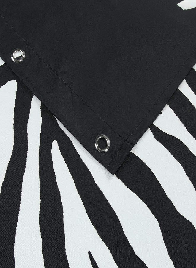 BESTRIPES Fabric Shower Curtain, Black and White Shower Curtain, Abstract Zebra Striped Shower Curtains for Bathroom, Modern Decorative Bathroom Curtains - 72" W x 72" H - Image 3