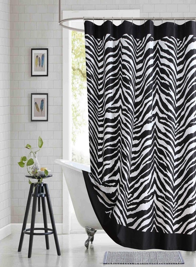 BESTRIPES Fabric Shower Curtain, Black and White Shower Curtain, Abstract Zebra Striped Shower Curtains for Bathroom, Modern Decorative Bathroom Curtains - 72" W x 72" H - Image 1
