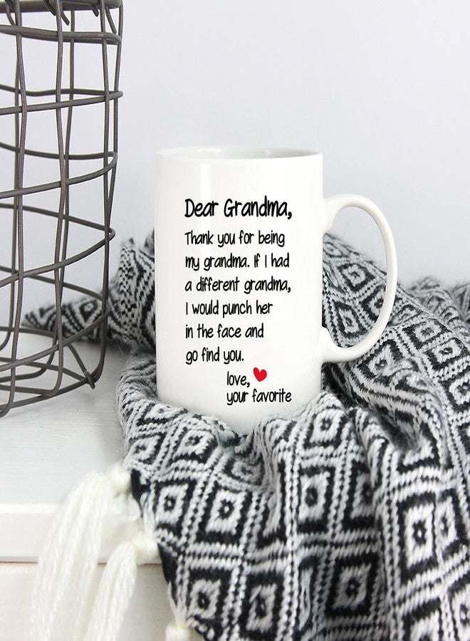 5Aup Mother's Day Funny Grandma Coffee Mug Christmas Gifts from Grandson Granddaughter, Dear Grandma, Thanks for Being... Love Your Favorite Cups 11 Oz, Birthday Present Idea for Grandmother - Image 5