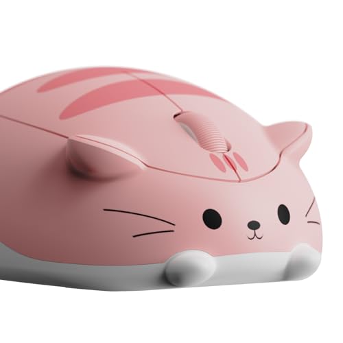 Akko Cat Theme Wireless Gaming Mouse Pink, Tri-Mode Mouse BT3.0/BT5.0/2.4G, Cute Optical Cordless Cartoon Mice for Computer/Laptop/Desktop/PC, Compatible with Mac/Win (Pink Angie) - Image 1