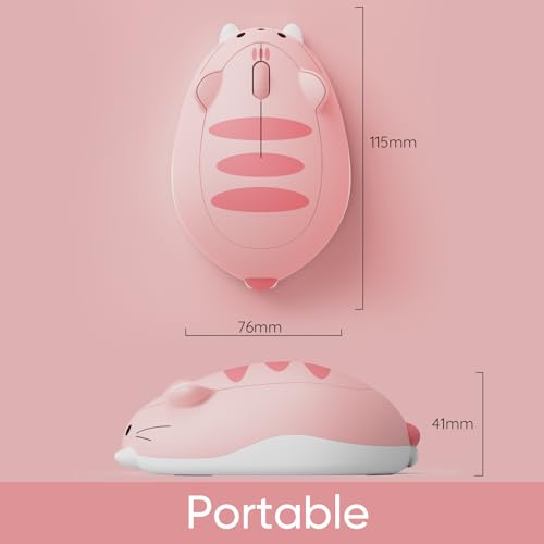 Akko Cat Theme Wireless Gaming Mouse Pink, Tri-Mode Mouse BT3.0/BT5.0/2.4G, Cute Optical Cordless Cartoon Mice for Computer/Laptop/Desktop/PC, Compatible with Mac/Win (Pink Angie) - Image 5