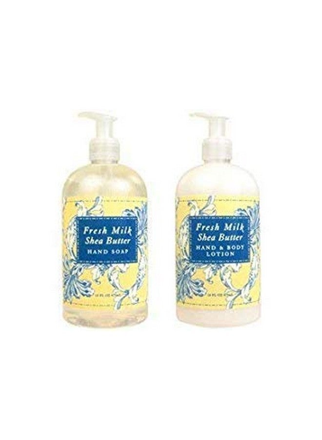 Greenwich Bay Trading Company Greenwich Bay Trading Hand and Body Lotion, 16 Ounce, Bundle Set (Fresh Milk & Shea Butter) 