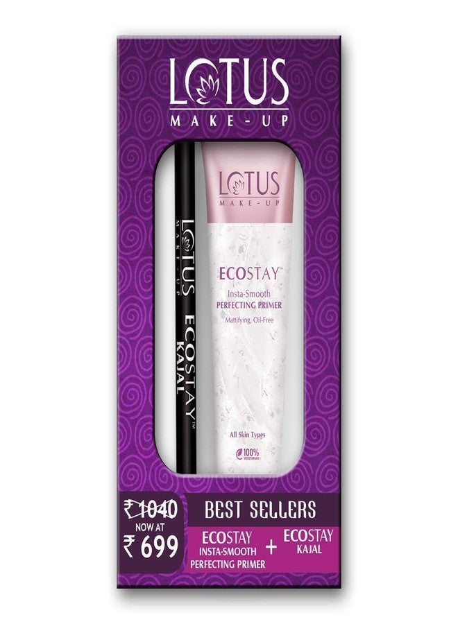 Lotus Makeup Face & Eye Power Duo Ecostay InstaSmooth Mattifying Perfecting Primer (Net Qty: 30g),Ecostay Kajal (Net Qty: 1.2g) (Pack of 2) - Image 2