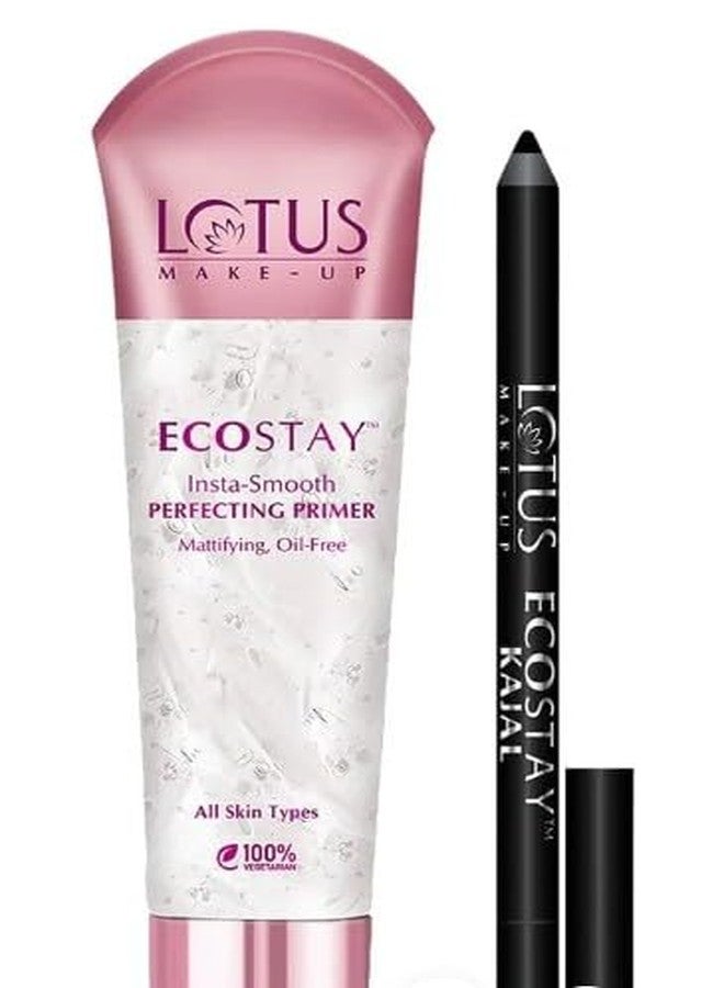 Lotus Makeup Face & Eye Power Duo Ecostay InstaSmooth Mattifying Perfecting Primer (Net Qty: 30g),Ecostay Kajal (Net Qty: 1.2g) (Pack of 2) - Image 1