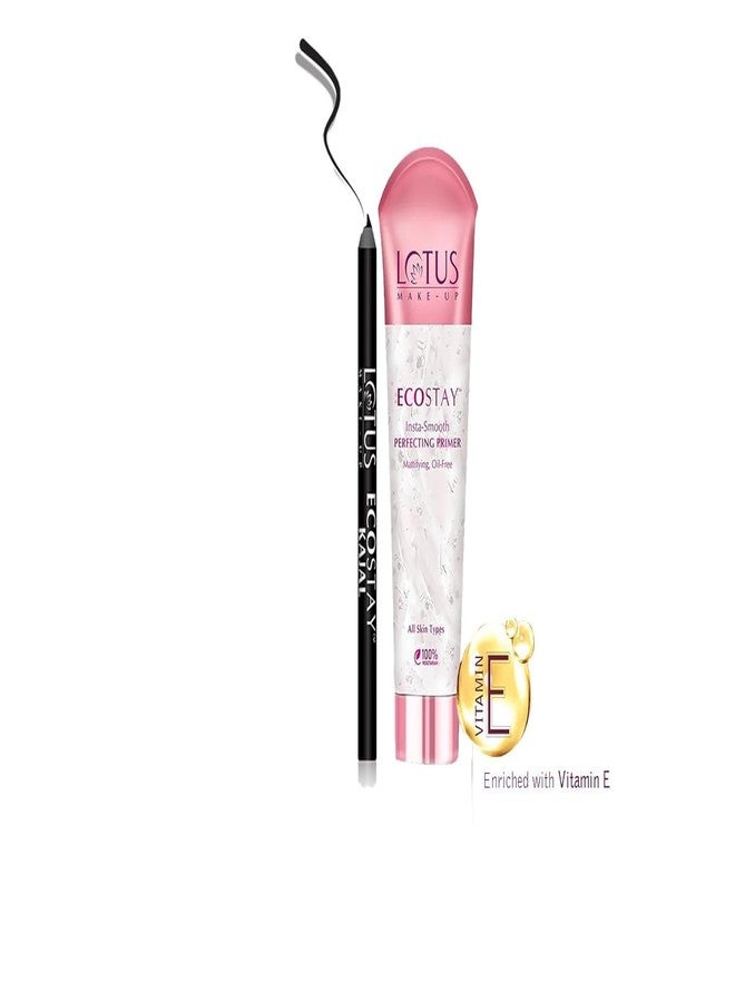 Lotus Makeup Face & Eye Power Duo Ecostay InstaSmooth Mattifying Perfecting Primer (Net Qty: 30g),Ecostay Kajal (Net Qty: 1.2g) (Pack of 2) - Image 3