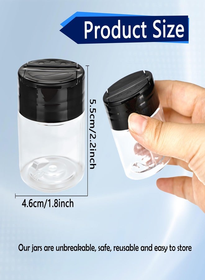 Conagel 20 Pack 1 oz Mini Plastic Spice Jars with Black Flip Caps Clear Empty Plastic Spice Bottles Round Food Safe Storage Containers for Kitchen Storing and Dispensing Salt Spice - Image 2