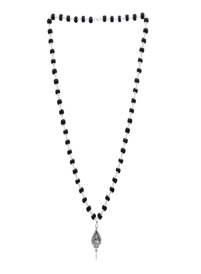 DIVISHA Lord Murugan Shastra Pendant with Silver Cap Karungali Mala | 54 Ebony Beads |Certified Spiritual Jewellery, Pooja, Meditation, Healing Energy | For Men & Women (Lord Murugan Shastra Pendant) - Image 2