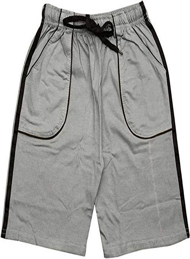 Malvina Baby Boys & Baby Girls Hosiery Soft Cotton Shorts with Pocket Plain Short (Grey,1-2years) - Image 1