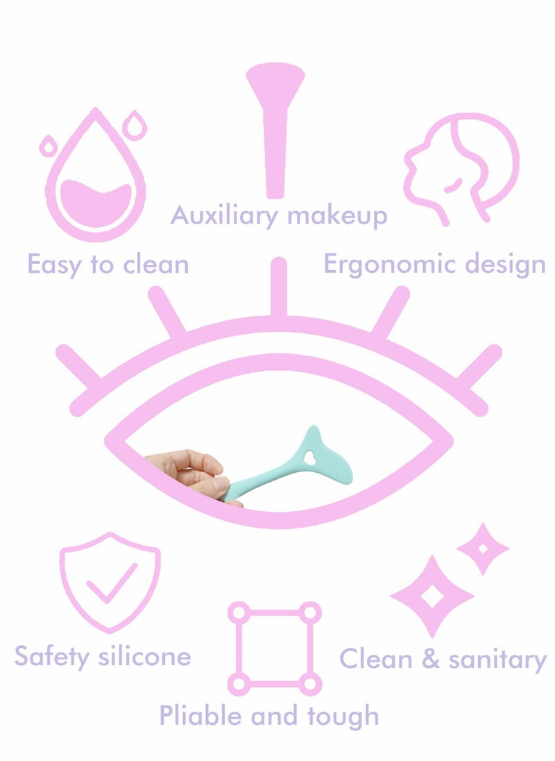 Excefore - Eyeliner Stencils Wing Tips, Cat Stencil Molds Pads Silicone Aid Marscara Drawing Aid, Face Cream, Easy Makeup Tool, Resusable Applicator Tool, Blue - Image 1