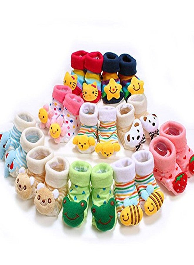 Unique Ideas Cotton New Born Cartoon Soft Modern Socks Cum Shoes - Pack Of 2 Pairs - Unisex (Colour And Design May Vary - 0-6 Months), Multicolor - Image 3