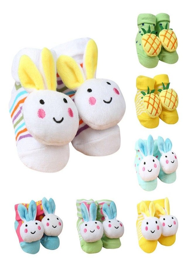 Unique Ideas Cotton New Born Cartoon Soft Modern Socks Cum Shoes - Pack Of 2 Pairs - Unisex (Colour And Design May Vary - 0-6 Months), Multicolor - Image 1