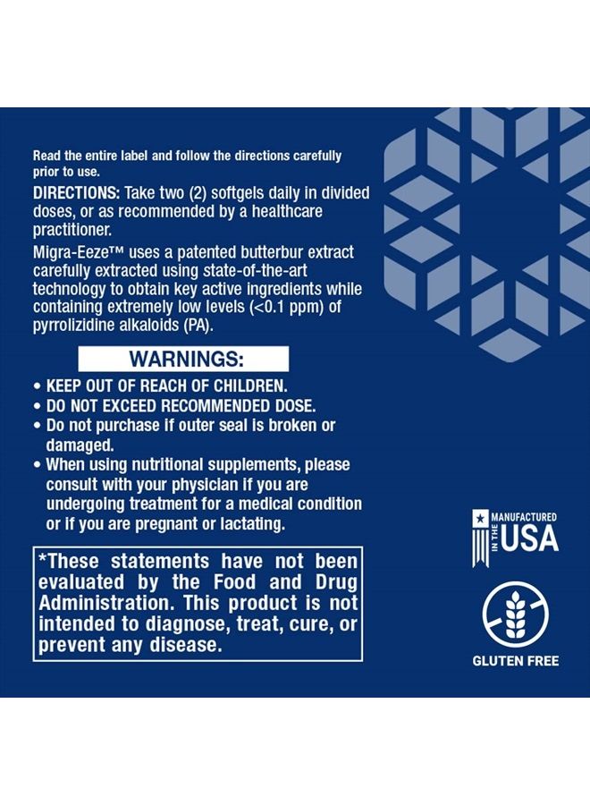 Life Extension Migra-Eeze - Butterbur Root Extract with Vitamin B2 (Riboflavin) & Ginger Supplement - Formula to Ease Head Discomfort - Gluten-Free — 60 Softgels - Image 3