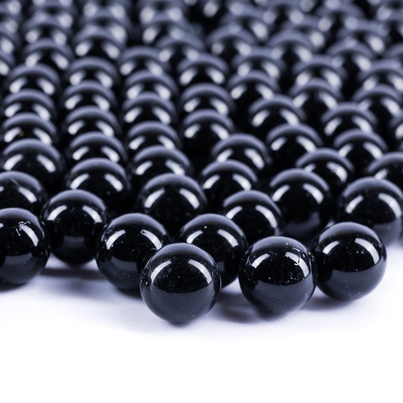 Galashield Black Glass Marbles Bulk Fillers  Round Beads for Vases 1lb Approx 80 pcs