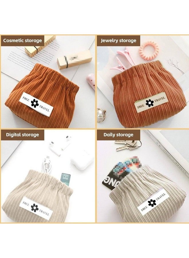 REDUCK Elastic Corduroy Storage Bag - Mini Jewelry Organizer, Small Makeup Pouch, Travel Cosmetic Bag, Tiny Pouch Wallet, Hair Accessories & Lipstick Storage Pouch for Women & Girls (2) - Image 2