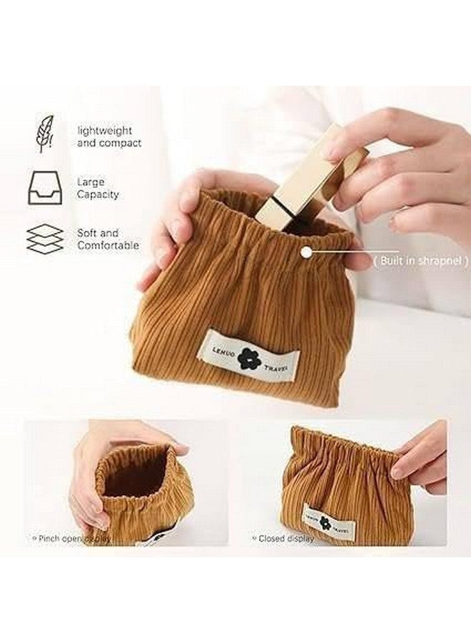 REDUCK Elastic Corduroy Storage Bag - Mini Jewelry Organizer, Small Makeup Pouch, Travel Cosmetic Bag, Tiny Pouch Wallet, Hair Accessories & Lipstick Storage Pouch for Women & Girls (2) - Image 4