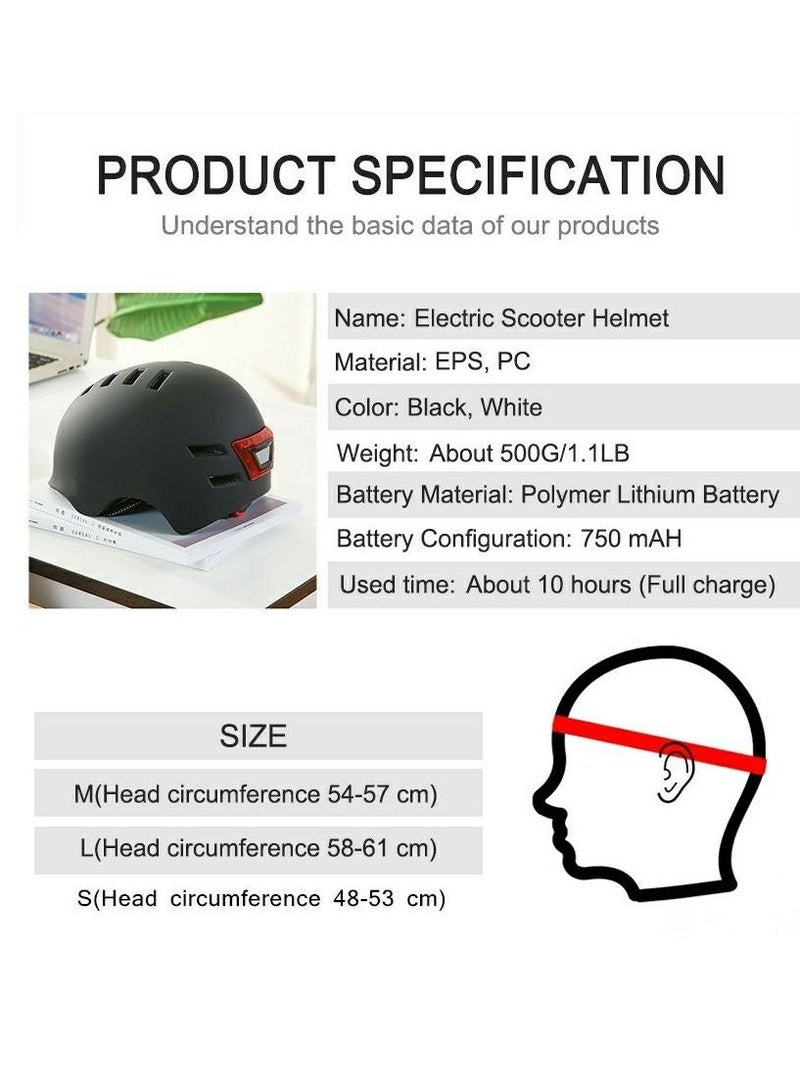 OVERS Cycling helmet with USB rechargeable LED lights in the back and front. - Image 5