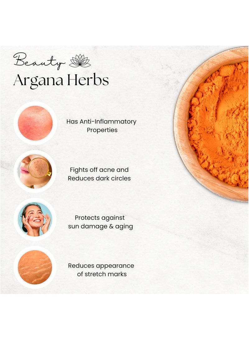 Argana Organic Beauty  Organic Turmeric Powder for skincare Fights off acne and Reduces dark circles - Premium Quality 100G  - Image 2