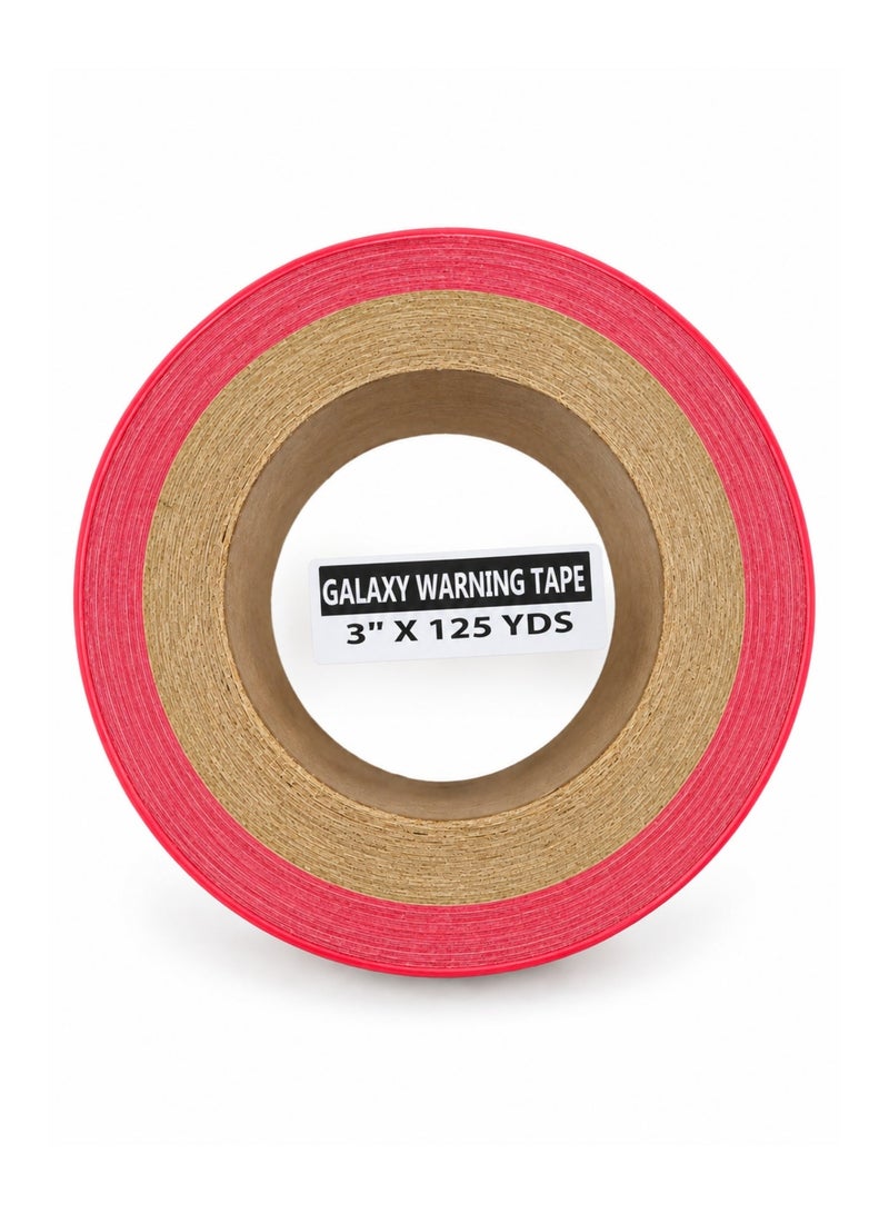 Galaxy Warning Tape 3 Inch x 125 Yards, Red & White Striped Adhesive Safety Tape, High Visibility Strong Adhesive Multi-Purpose Tape for Hazard Marking, Safety & Work Areas - Image 2