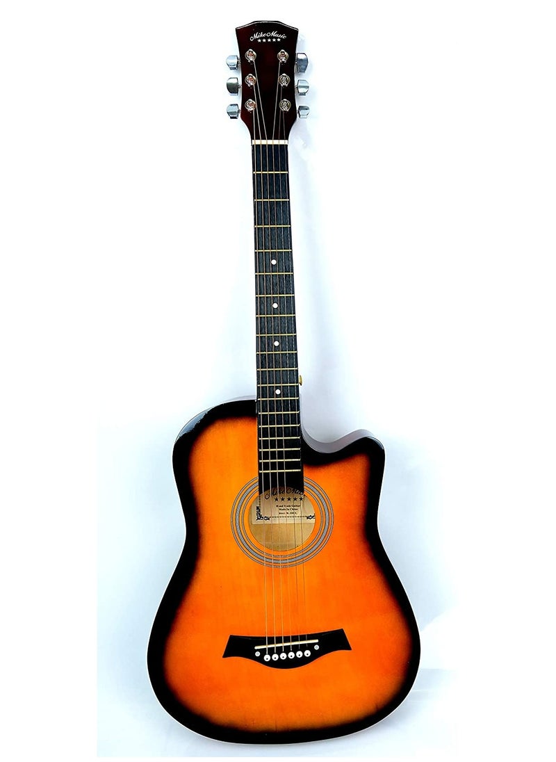Mike Music Mike Music 38-Inch Acoustic Guitar with Bag, Strings, Capo, Picks & Strap -Sunburst  - Image 2