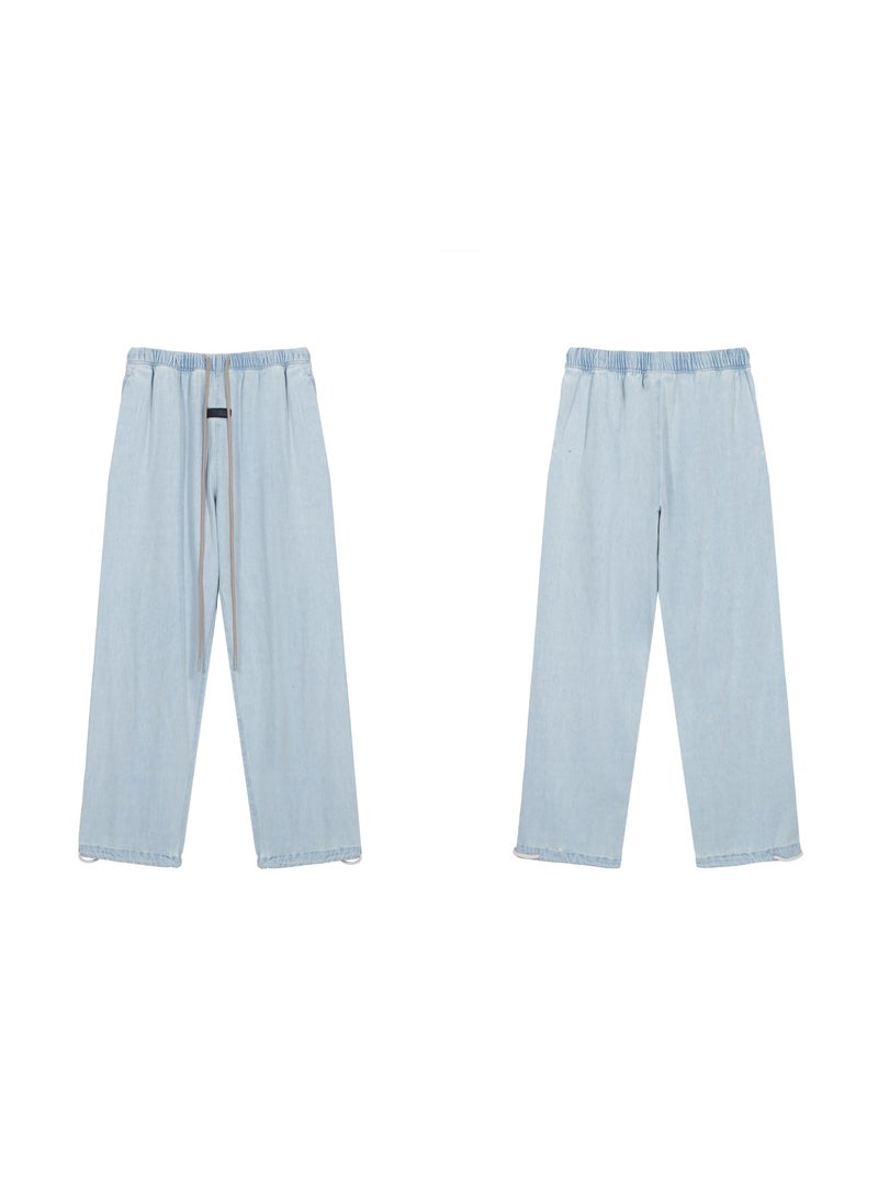 Generic - Essentials FOG Cotton Drawstring Joggers for Men Light blue - Image 1